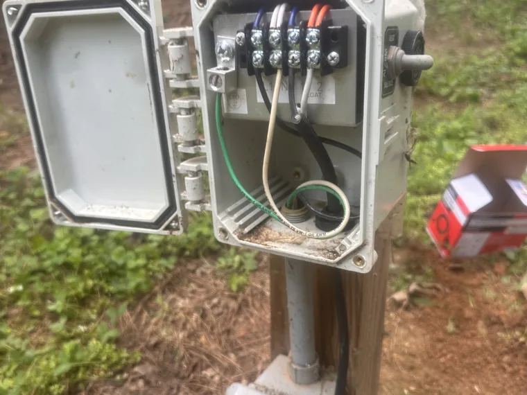 Septic float switch wiring at the alarm panel terminals in Savannah & the SC Low Country, GA